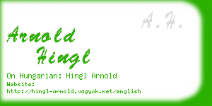 arnold hingl business card